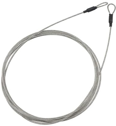 Cable de acero revestido de 5 mm x 3 m, con ojales antirrobo, cable de acero con trabillas, cable de lazo con revestimiento de plástico, candado de cable para muebles de jardín, muebles de terraza