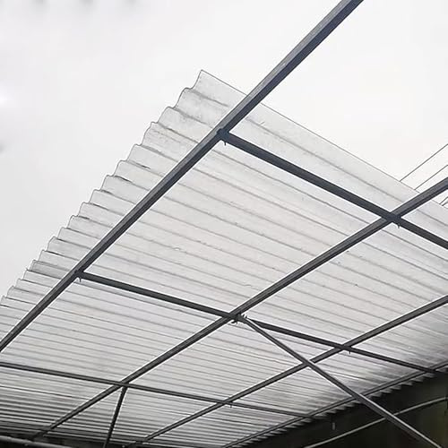 2mm Panel Para Tejado Transparente,2/4/6/8/10/12/15/20pcs Hojas De Techo Corrugado,Placa Ondulada FRP Para Exteriores,FRP Con Resistencia A Los Rayos UV,Chapa Ondulada (0.9×1.2m/35×47in,4pcs)