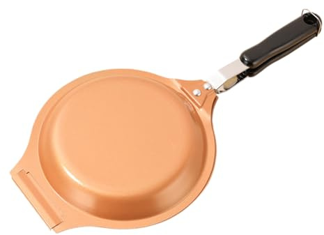 Doppia Fritta Di Fritta - Padelle Fritte Resistenti Alla Versamento, Pentola Per Pancake | Panna Compatibile A Induzione 19 Cm, Superficie Non Bastonale, Utensile Da Cucina Portatile Per Picnic Per Ca