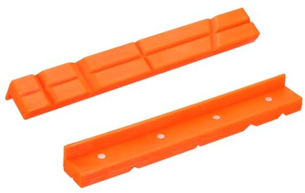 sourcing map 1 Set Vise Jaw Pads 8 Rubber V-Shape Magnetic Vise Soft Jaws Standard Anti-Scratches Vice Covers Tools for DIY Making Woodworking Clamping Plumbing, Orange
