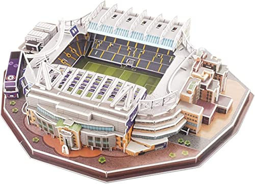 Chelsea Stamford Bridge Stadium 3D-pussel DIY-byggleksaksmodell europeisk fotbollsreplika