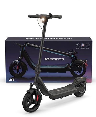 LAELIN R350 R450 E Scooter mit Straßenzulassung, 20 km/h 500W Motor, 35-45 km Reichweite, 10 Zoll Gel-Vakuumreifen, TCS Traktionskontrolle, Doppelbremse, klappbarer (Max. 45 km Reichweite,R450)