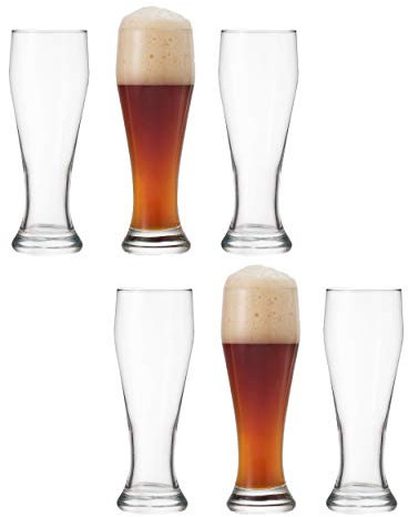 montana: Juego de 6 Vasos de Cerveza de Trigo básicos, Vaso de Cerveza de Trigo, Vaso de Cerveza de Trigo, Vaso de Cerveza de Cerveza, 655 ml, 075037
