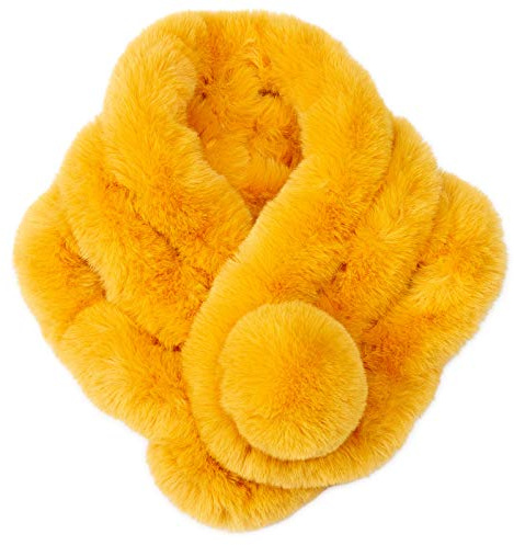 Caspar SC478 Damen Kunstpelz Fell Schal Pelzkragen Fellkragen, Farbe:curry, Größe:One Size