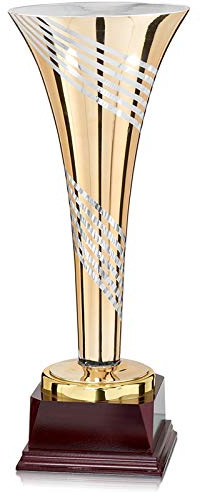 S.B.J - Sportland Goldener Glaspokal mit silbernen Streifen ca 50 cm.