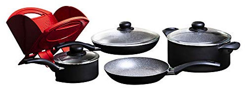 BALLARINI Matera Kochgeschirr-Set, 8-teilig, Schwarz