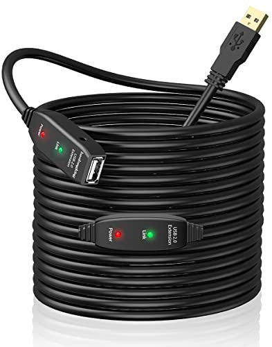 baolongking USB-Verlängerungskabel, 5 m, 10 m, 15 m, 20 m, USB 2.0, aktiver Repeater-A-Stecker auf A-Buchse, lange Kabel mit Signalverstärker (20m)