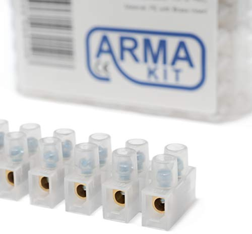 12 Way Electrical Connector Strip, Chocolate Terminal Blocks - Pack of 10 (60 Amp)