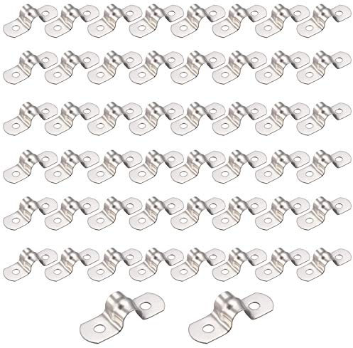 HO2NLE 50 Stücke Rohrschelle 8mm Edelstahl U-Typ Befestigungsschelle Rohrschellen Klemme Schlauchschellen für Gasrohre Wasserrohre Rohren und Kabeln