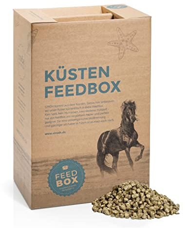 STRÖH Küsten Heu-Luzerne Cobs für Pferde - Strukturfutter - 30kg Feedbox
