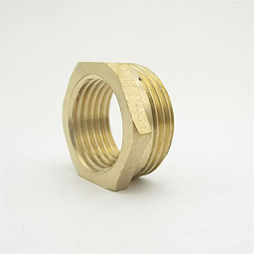 Lnanqing-Brass Adapter 1/8 1/4 3/8 1/2 3/4 1 BSP Male To Female Thread Brass Reducer Bushing Reducing Pipe Fitting Coupler Connector Adapter, Garden Hose Connector (Color : 03 04 L17)