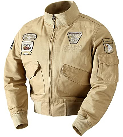 MANYMANY Combat Jacket Mens Casual Cargo Jacket Cargo Coat Men Bomber Coat Men Work Cargo Coat Men