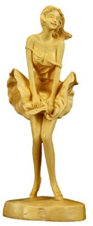 YQLKD Dekor Skulptur Massivholz Buchsbaum Schönheit Jungfrau Skulptur Ornament Handarbeit
