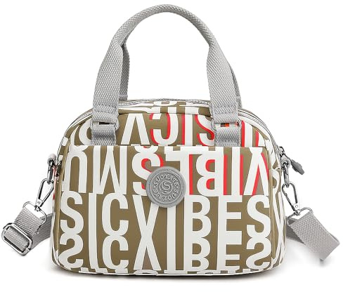 FORRICA Bolsos de Mujer Ocio Ligero Bolsas de Hombro Damas Impermeable Tela Oxford Bolsa Bandolera Pequeña Bolsa de Mano Carta