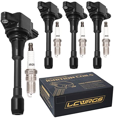Set of 4 Ignition Coil Pack and Spark Plugs Fits for 2007 2008 2009 2010 2011 2012 2013 Nissan Altima Versa Sentra Rogue Cube NV200 2.5 1.8 1.6 2.0 L4 Spark Plugs Coil Packs Replaces# UF549 & 9029