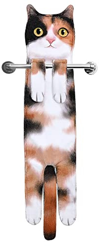 Lustige Katzen Handtücher für Küche und Badezimmer - Katze Deko Hängende Handtuch Waschlappen Muttertagsgeschenk Ostern Einweihungsgeschenk Geburtstagsgeschenk - Geschenke für Frauen Katzenliebhaber