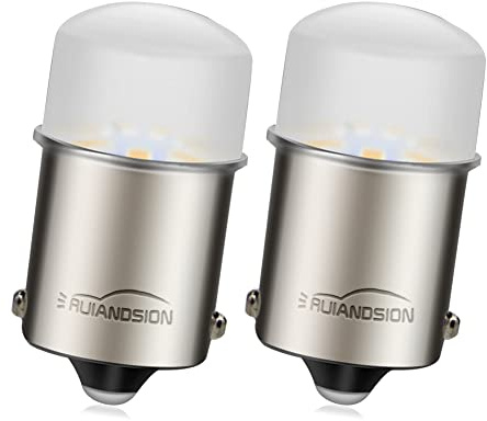 Ruiandsion 1156 BA15S LED Bulb 12V Yellow Amber 1141 1003 P21W 7506 3497 1073 3014 9SMD LED Chipsets Replacement for Car RV Camper Boat Turn Signal Tail Lights (Pack of 2)