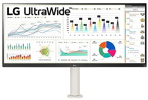 LG UltraWide Monitor 34WQ680, 34 inch, 1080p, 100Hz, 5ms GtG, IPS Display, HDR 10, AMD FreeSync compatible, Smart Energy Saving, Displayport, HDMI, White