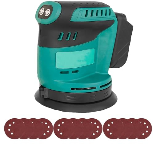 18V Cordless Random Orbit Sander, Brushless 125mm Professional Lithium-Ion Polishing Machine, 12x Sandpapers, Sanders Compatible with Makita 18V Battery for Woodworking, Polishing, Sanding, no battery