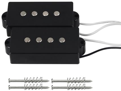 FLEOR Offenes PB-Bass-Tonabnehmer-Set, Alnico-V-Bass-Tonabnehmer für 4-saitige PB-Gitarren, Präzisionsbass