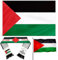 Bandera de Palestina 150 x 90 cm,Bufanda Bandera Palestina 135 x 14 cm,Bandera Palestina,Banderas Resistentes a la Intemperie para Exteriores,Bufanda para Hombres y Mujeres