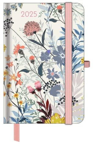 GreenLine – Diary Floral 2025 Taschenkalender, 10x15cm, Kalender im stilvollen Blumen-Design, praktische Alltagsorganisation für persönliches & berufliches Zeitmanagement