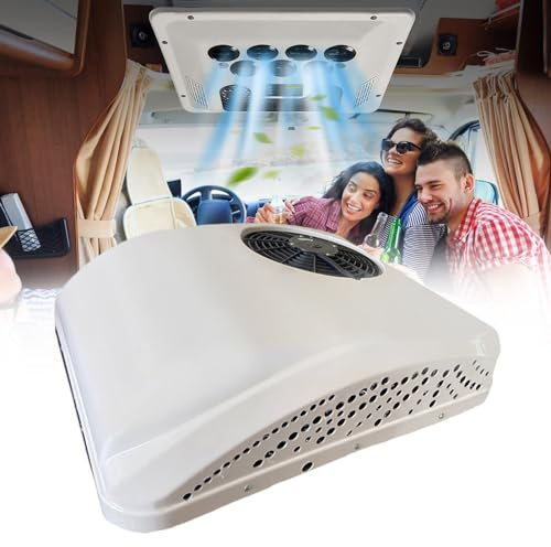 Aire acondicionado de techo para autocaravana, eficiente sistema de refrigeración y calefacción de 12 V/24 V para camiones, autocaravanas y caravanas, ideal para remolques y furgonetas de cámper