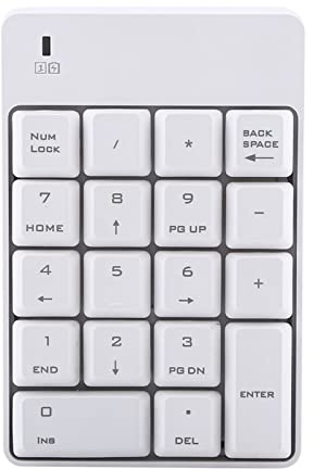 KIMISS Tastierino Numerico USB Wireless, Tastierino Numerico a 18 Tasti da 2,4 GHz per PC Portatile, Design Cordless e Compatto, Bianco (WHITE)