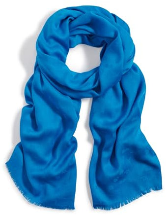 KARL LAGERFELD Women's Karl Icon Pashmina Scarf, Blue, One Size