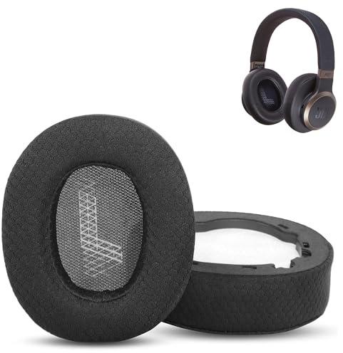 HAIZEEN Ersatz der Ohrpolsterabdeckung Kompatibel mit JBL Live 650BTNC, E65BTNC, Live 660BTNC, Duet NC Wireless Kopfhörern – atmungsaktives Gewebe und hochwertige Schaumstoff-Ohrpolster für maximalen