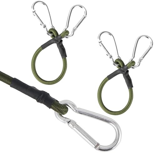 LONGHAO 2 pcs 30cm Spanngummi mit Karabiner Expander mit Karabinerhaken Spanngummi mit Haken Gummispanner mit Haken,Karabinerhaken für Camping Gepäck Reisen,für Möbeln,Sackkarren,Camping (2 pcs 30cm)