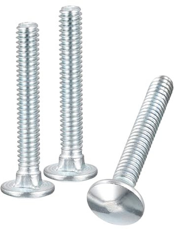 QUARKZMAN 1/4-20x20x2 Perno de Carruaje 6 Piezas Tornillos de Cabeza Redonda con Cuello Cuadrado Acero Al Carbono con Recubrimiento de Zinc Totalmente Roscados Plateados