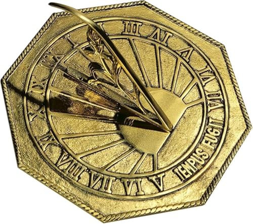 ANTIQUEMEDIEVAL Klassische achteckige Sonnenuhr aus Messing, Geschenk Schönheit und Stil für Ihre Innen- und Außen-Sonnenuhr