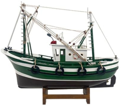 YLME Fishing Boat Model Finished Ship Ornament Home Decorationa