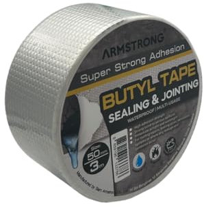 ACIT Nastro butilico, Nastro butilico sigillante impermeabile, Nastro sigillante impermeabile, Per riparazioni, Tenuta ermetica, Resistente agli agenti atmosferici (1 metro)