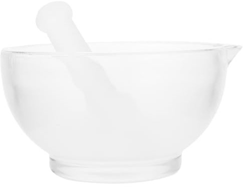 Zerodeko Mortero de Vidrio para Farmacia y Cocina, Aparato Químico Ligero con Fondo Plano para Moler Especias y de Forma Profesional Varios estilos