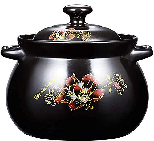 Pentola in ceramica antiaderente da 2,8 l, pentola per cucinare zuppe di stufato e vapore resistente ai graffi in terracotta con coperchio