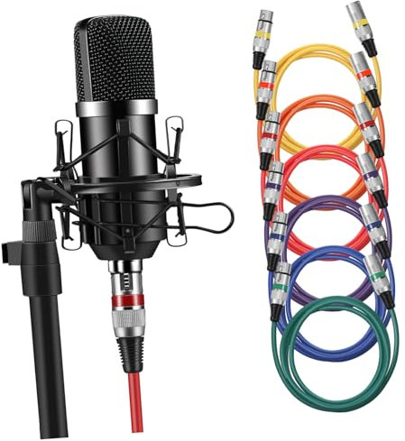 DOITOOL Cable de Micrófono Xlr Macho a Hembra, Conector Xlr de Aleación de Zinc y Pvc, Transmisión Estable de Audio, para Estudio y Altavoz