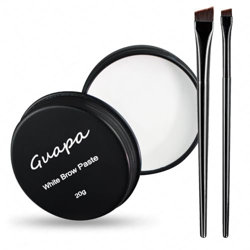 Lot de 2 pinceaux à sourcils blancs - Pâte de contour pour sourcils et lèvres - Aide au positionnement - Kit de 2 pinceaux à sourcils - Outil pour esquisser et contourner les sourcils et les lèvres