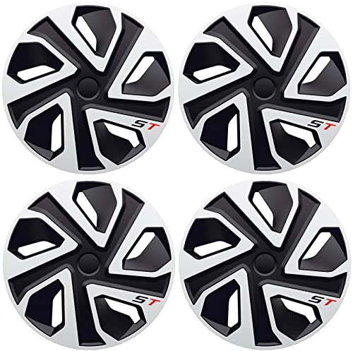 Radkappen 19 Zoll Schwarz-Silber-Matt 4er Satz Radzierblenden | Kompatibel mit Audi Q4 e-tron, VW ID.4, VW ID.5, Skoda Enyaq, Karoq & Seat Ateca
