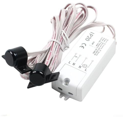 Interruptor de sensor táctil dual infrarrojo, interruptor de luz con sensor de movimiento, detector de mano infrarrojo, cable táctil para armario (control de puerta)