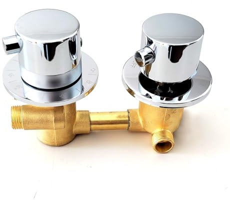 Mitigeur de douche thermostatique 2 voies avec robinet de douche à deux poignées Mitigeur de douche multifonctions Convient pour la salle de douche de la salle de bain.