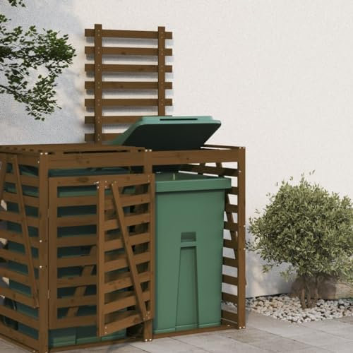 Erweiterung für Mülltonnenbox Honigbraun Massivholz Kiefer, Snsowed Müllbox, Mülltonnen Box, Mülltonnenverkleidung, Mülltonne 825110