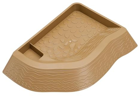 Jiuvaso Bassin de baignade et mangeoire pour Tortues, Bol d'eau et décor Aquatique, Jaune Brunâtre