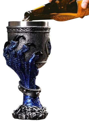 Fyrdyn Copa De Vino Gótica | Copa Medieval De Bebidas En 3D Con Garra De Dragón,Vaso Ergonómico Vintage Para Vino Cócteles Whisky Zumo