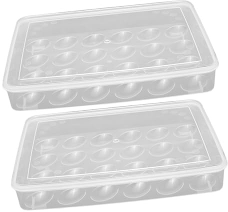 ARTSEWPLY 2 Bandejas para Huevos de Refrigerador Rejillas Separadas, Apilables y Compactas, Organizador Transparente Que Ahorra Espacio para Cocina y Frigorífico