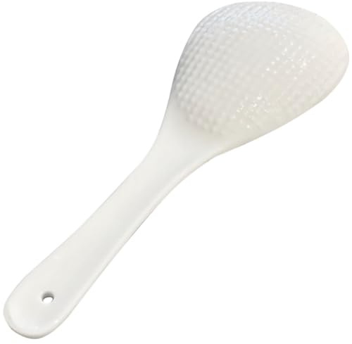 NUOBESTY Cucchiaio da Riso in Ceramica Bianca Antiaderente Paletta per Riso da Cucina Multiuso Leggera e Facile da Pulire Adatta per Uso Domestico e Servizio Quotidiano