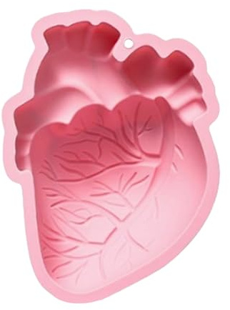 Stampo riutilizzabile per cioccolatini – per dolci stagionali, 16,3 x 12,9 cm, con organo anatomico, cavità a cuore in silicone morbido, strumenti da forno, per cera per sapone e
