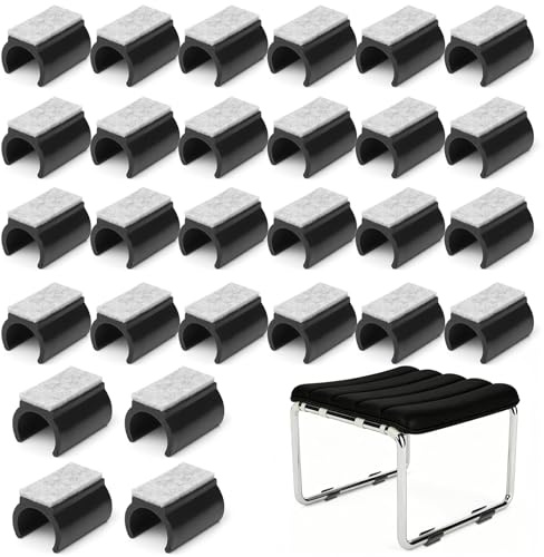 NETFLO 28 Stück Stuhlgleiter Freischwinger 25mm Freischwinger Gleiter | Schwarz Filzgleiter für Schwingstühle Stuhlgleiter für Fliesenboden Holzboden für Bodenschutz Geräuschdämpfung