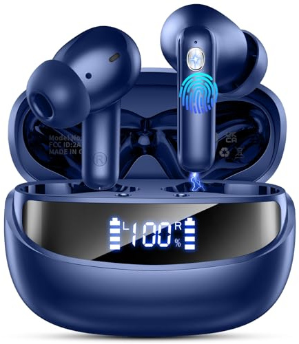 Nerunsa 2026 Bluetooth Kopfhörer, Kopfhörer Kabellos Bluetooth 5.4 HiFi Stereo, 50 Std Spielzeit In Ear Kopfhörer mit 6 ENC Noise Cancelling Mics, IP7 Wasserdicht, Ohrhörer mit LED-Anzeige